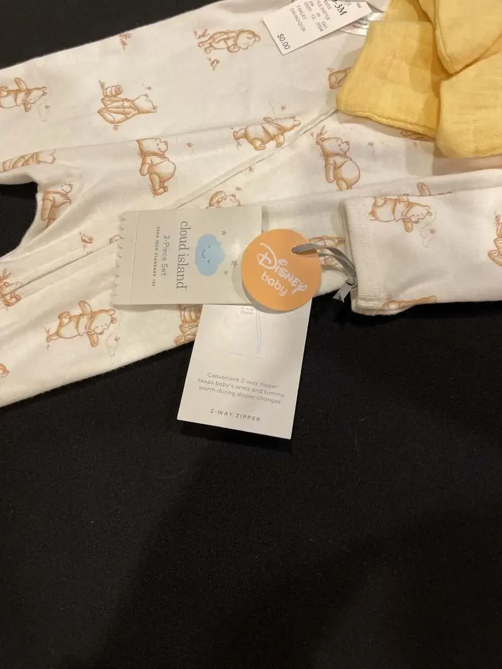 2-PC Winnie The Pooh Long Sleeve Romper and Toy Gift Set Cloud Island Cream 0-3M